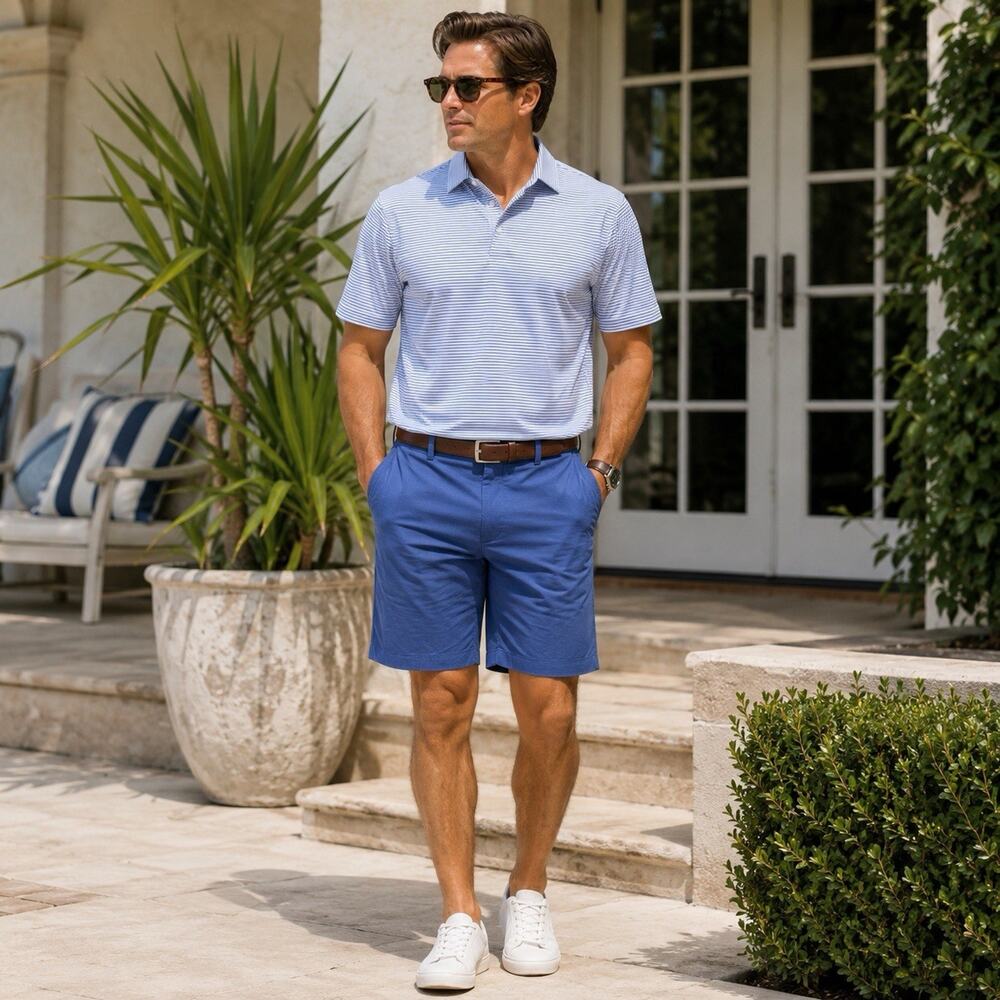 Tommy Bahama Performance Golf Shorts Men’s Size 48 Blue 9” Inseam Travel Coastal